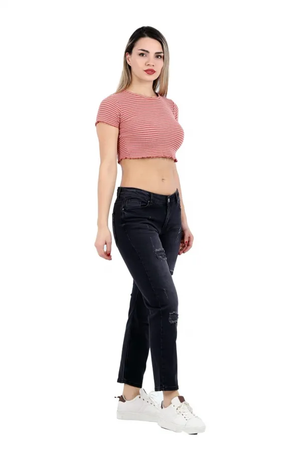 Boyfriend Yırtıklı Yamalı Kot Pantolon 899-03-(27-32) Boyfriend Yırtıklı Yamalı Kot Pantolon 899-03-(27-32)