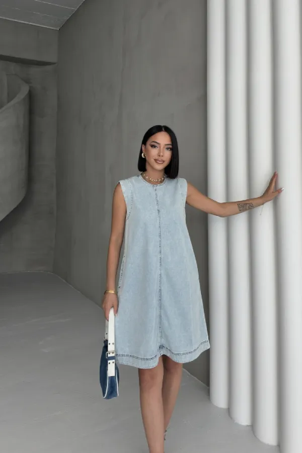 Kolsuz Cepli Oversize Elbise 3043-42-(S-XL-6)