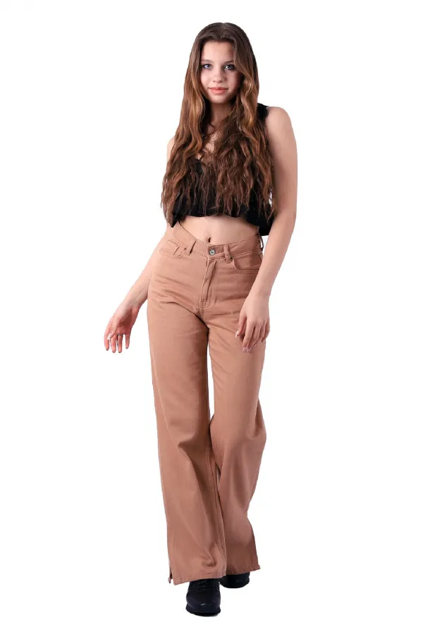 Paçası Yırtmaçlı Mom Fit Kot Pantolon  1732-70-(26-31)