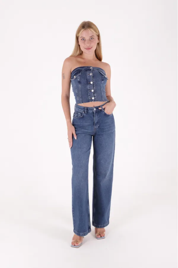 Wide Leg Relax Jeans 718-01-(26-31)