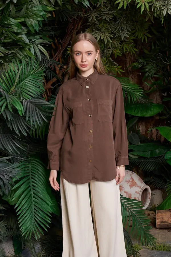 Cepli Oversize Keten Gömlek HS609-78-(S-XL) Cepli Oversize Keten Gömlek HS609-78-(S-XL)