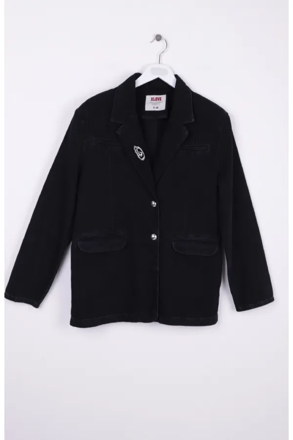 Double Breasted Buttoned Classic Blazer Jacket 6066-23-(S+L+4) Regular Anthracite Double Breasted Buttoned Classic Blazer Jacket 6066-23-(S+L+4) Regular Anthracite