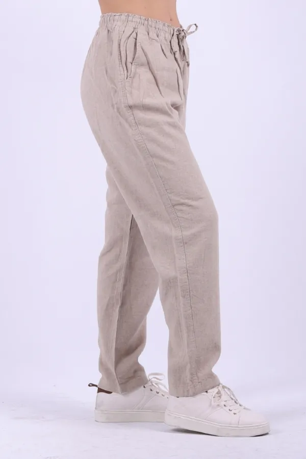 Beli Lastikli Keten Pantolon  996-80-(S-XL-6)