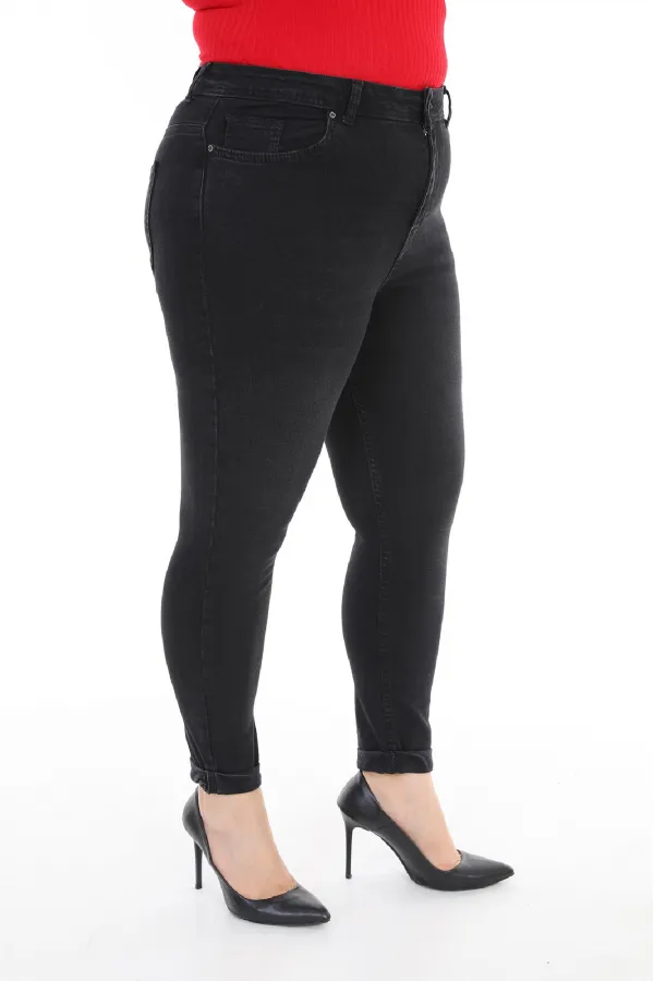 High Waisted Ankle Length Skinny Jean  815-03-(30-36) Anthracite Denim