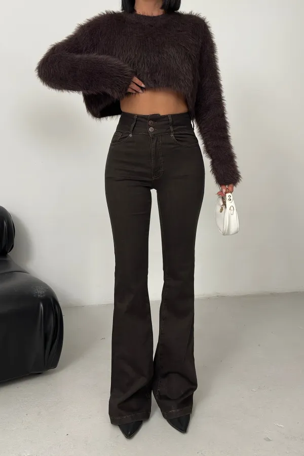 Pensli Geniş Kemerli Kot Pantolon 7151-67-(27-32)
