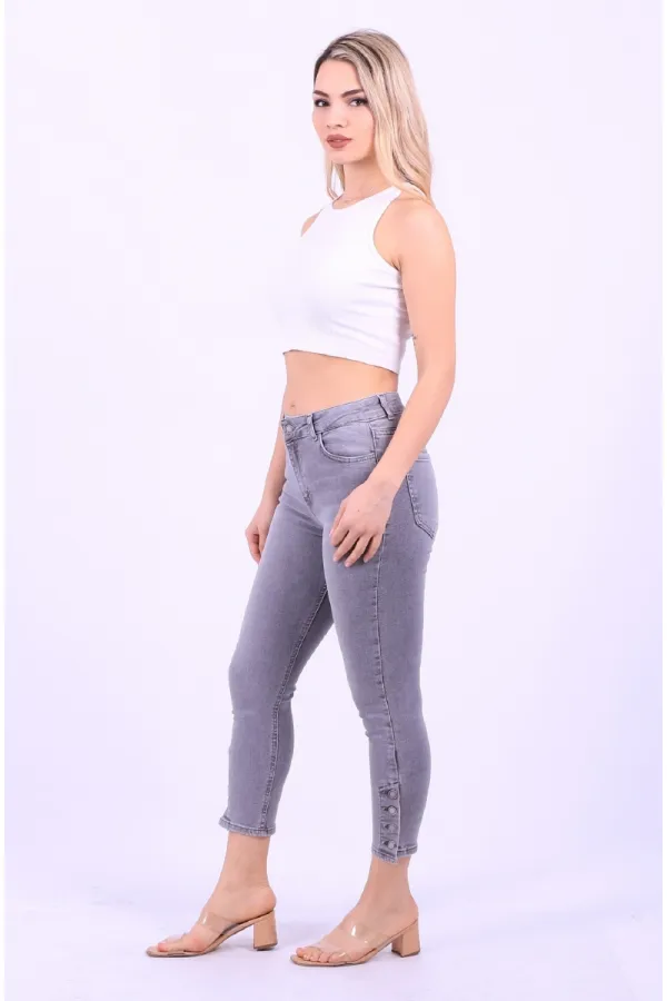 Paçası Dört Düğmeli Kot Pantolon 786-22-(26-31) Paçası Dört Düğmeli Kot Pantolon 786-22-(26-31)