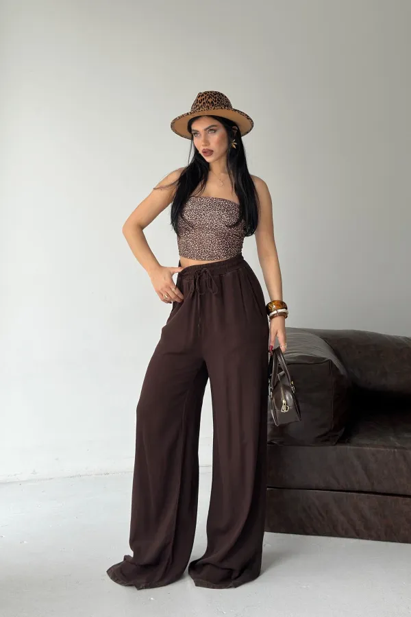 Lastikli Palazzo Pantolon  HS740-78-(S-XL)