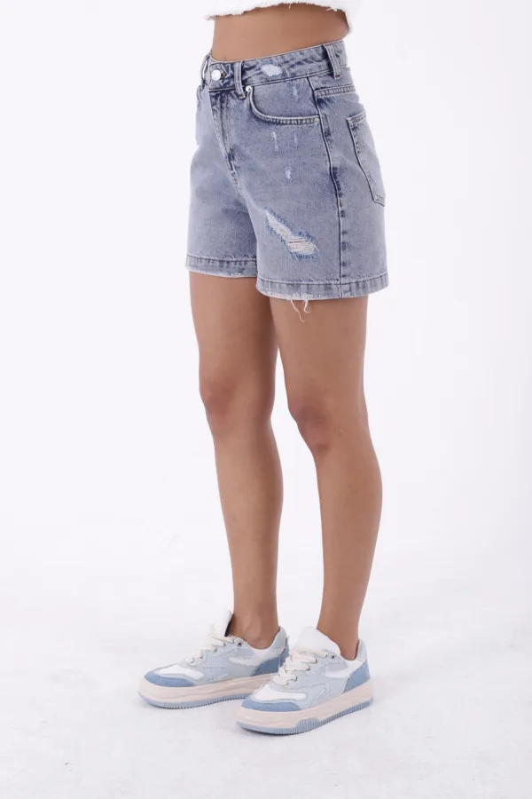 Ripped Denim Short 266-18-(S-XL-6) Middle Blue Snow Ripped Denim Short 266-18-(S-XL-6) Middle Blue Snow