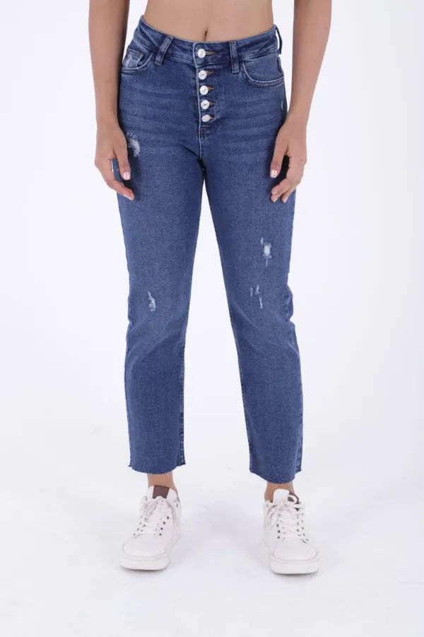 5 Düğmeli Mom Fit Kot Pantolon  745-01-(26-31)