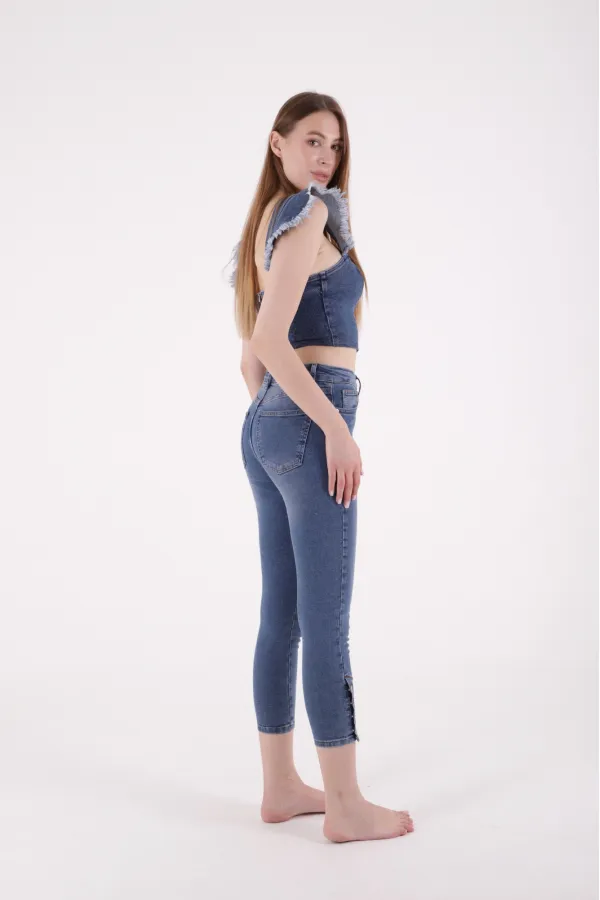Paçası Dört Düğmeli Kot Pantolon  786-06-(26-31)