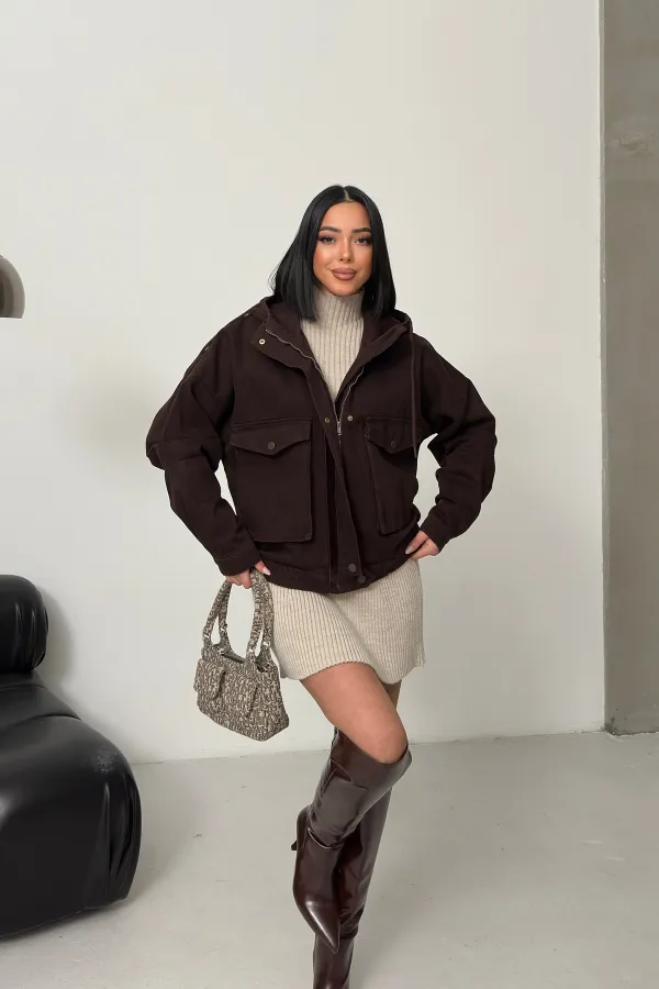 Kapüşonlu Kot Ceket  6226-78-(S-L-3)
