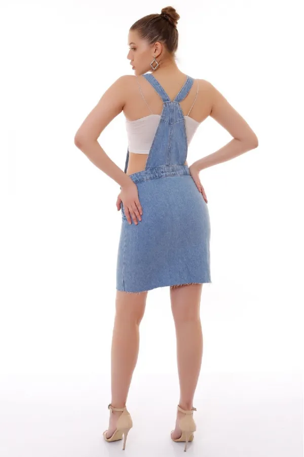 Salopet Kot Elbise  345-15-(S-XL-6)