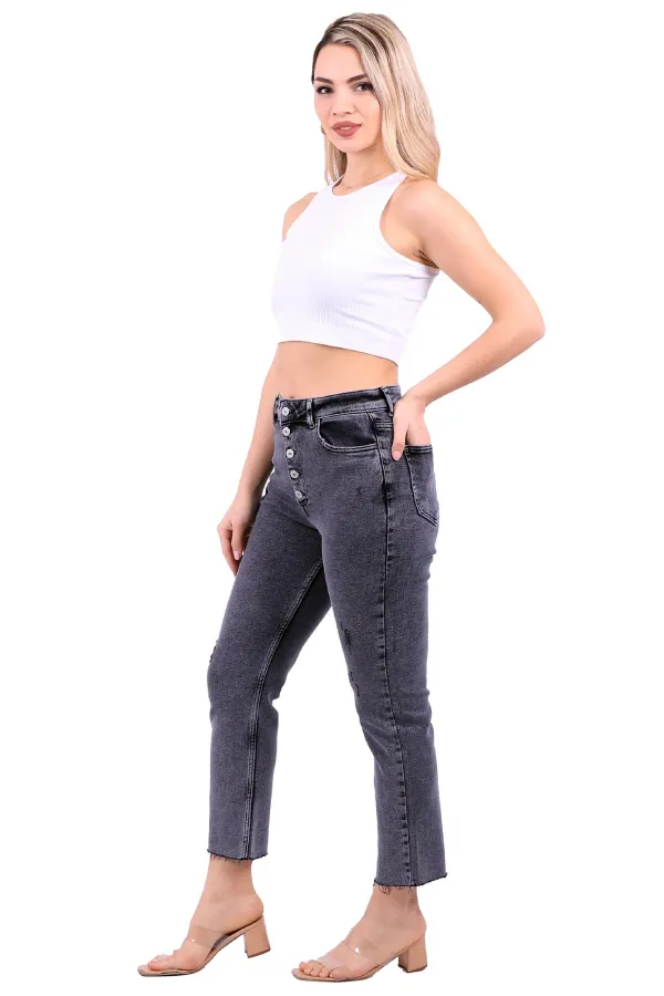5 Düğmeli Mom Fit Kot Pantolon  745-40-(26-31)