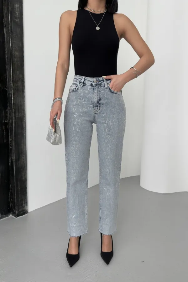 Leopard Print Mom Fit Jeans 7089-08-(28-33)