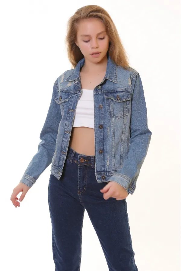 Kısa Kot Ceket 641-02-(S-XL-6) Kısa Kot Ceket 641-02-(S-XL-6)