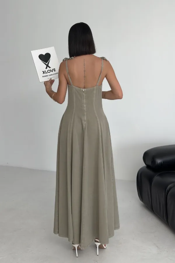 Bağcık Detaylı Volanlı Elbise 3052-74-(S-XL) Bağcık Detaylı Volanlı Elbise 3052-74-(S-XL)