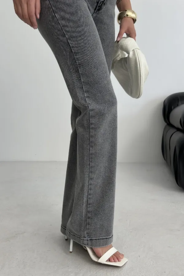 Dikişli Paça Relax Kot Pantolon 7026-40-(28-33)