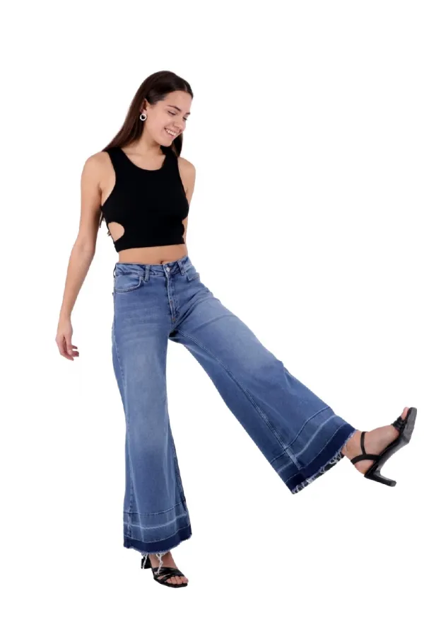 Paçası Renk Detaylı Pantolon  1820-01-(27-32)