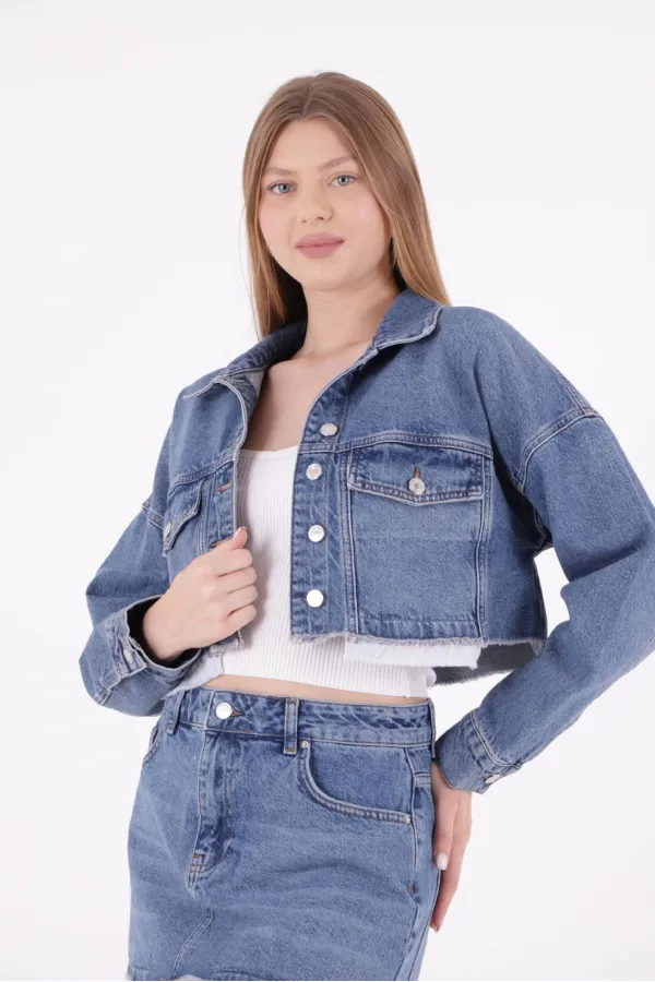 Astar Detaylı Kot Ceket 6016-15-(XS-L-6) Astar Detaylı Kot Ceket 6016-15-(XS-L-6)