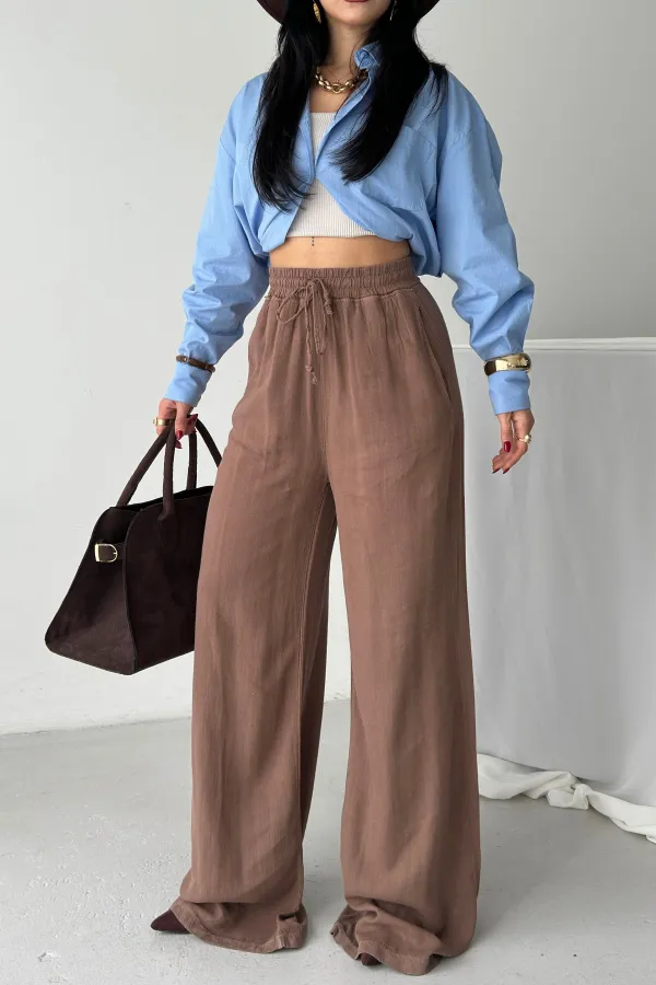 Lastikli Palazzo Pantolon  HS740-72-(S-XL)