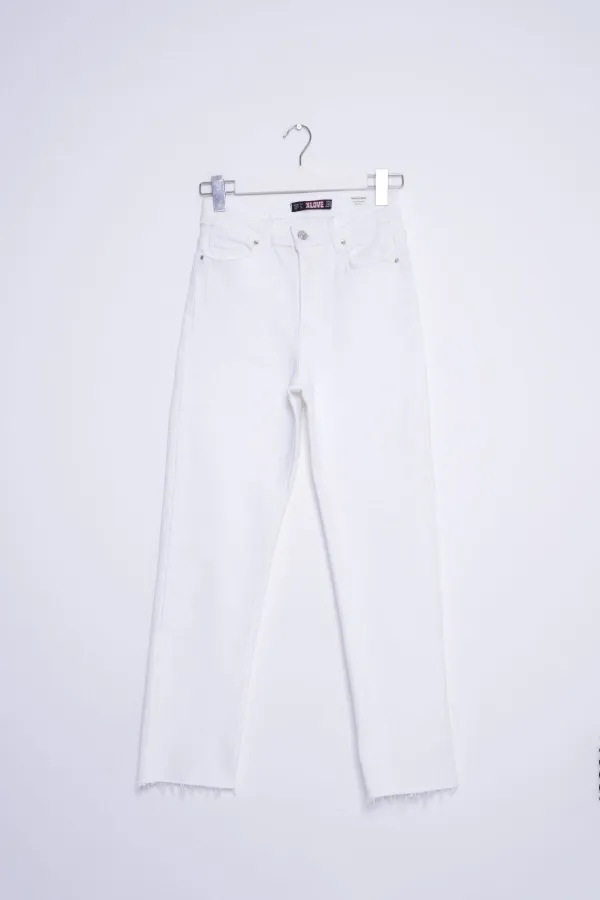Dikişsiz Paça Mom Fit Kot Pantolon  764-50-(27-32)