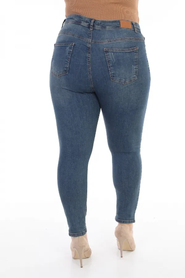 High Waisted Skinny Ankle Length Jean  819-02-(32-36) Dark Tinted Denim