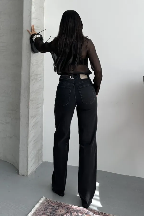 Baggy Jeans with Dart Detail on Legs 7088-23-(28-33) Regular Anthracite