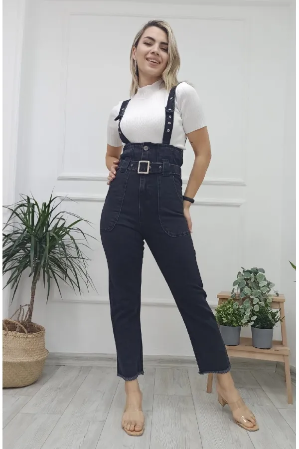 Beli Kemerli Salopet Tulum Kot Pantolon  327-23-(S-XL-6)