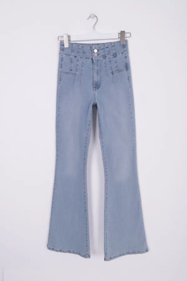 Pensli İspanyol Kot Pantolon 7021-15-(27-32)