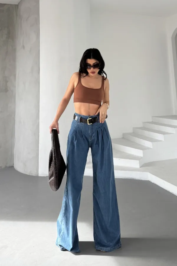 Pensli Bol Paça Kot Pantolon 7063-62-(27-32)