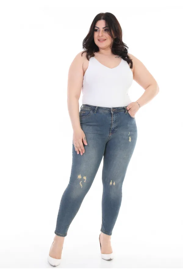 Az Yırtıklı Skinny Kot Pantolon 826-02-(30-36) Az Yırtıklı Skinny Kot Pantolon 826-02-(30-36)