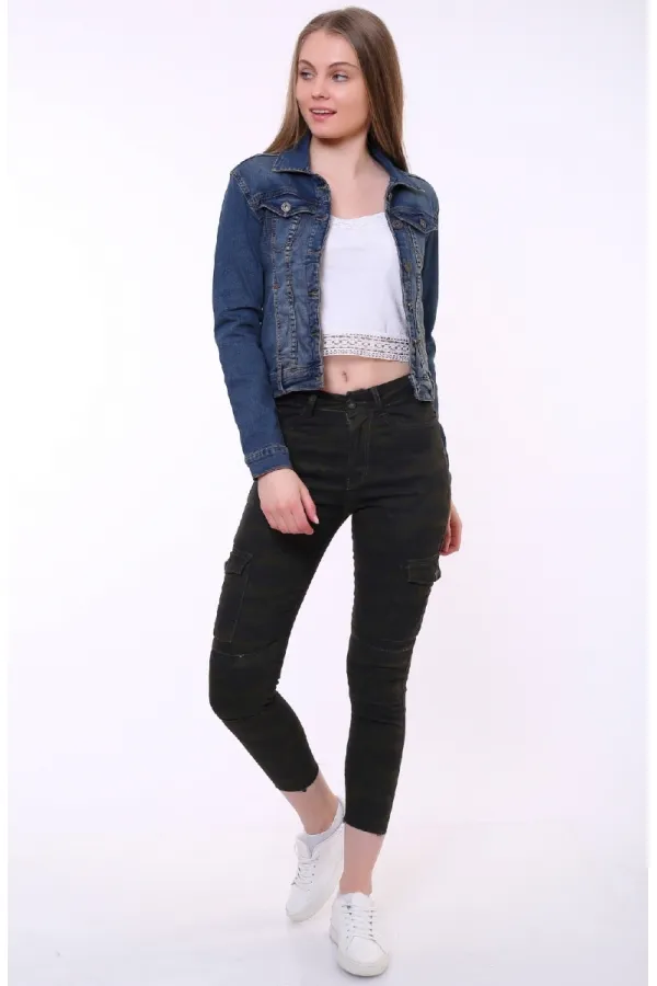 Klasik Kısa Kot Ceket 640-02-(S-XL-6) Klasik Kısa Kot Ceket 640-02-(S-XL-6)
