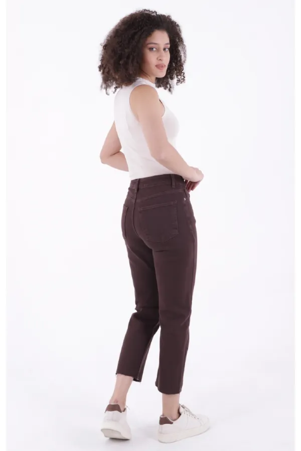 Dikişsiz Paça Mom Fit Kot Pantolon  764-78-(32-33)