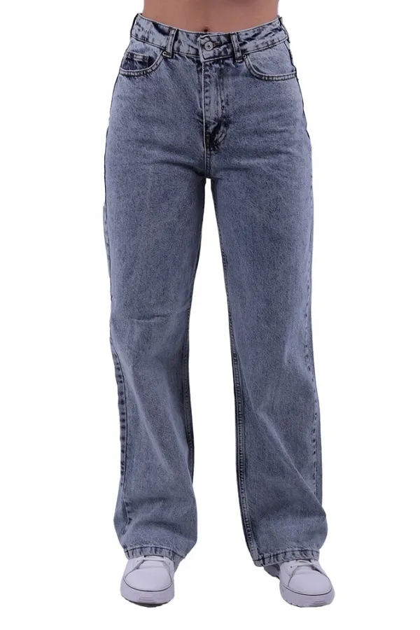 Arkası Düğme Detaylı Relax Kot Pantolon  1733-08-(27-32)