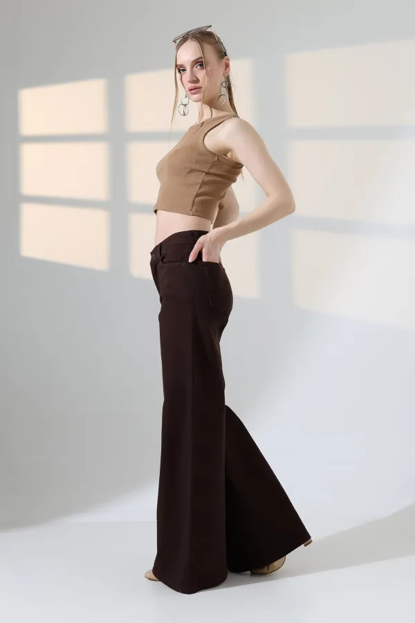 Wide Leg Jean 7082-78-(27-32) Brown Wide Leg Jean 7082-78-(27-32) Brown