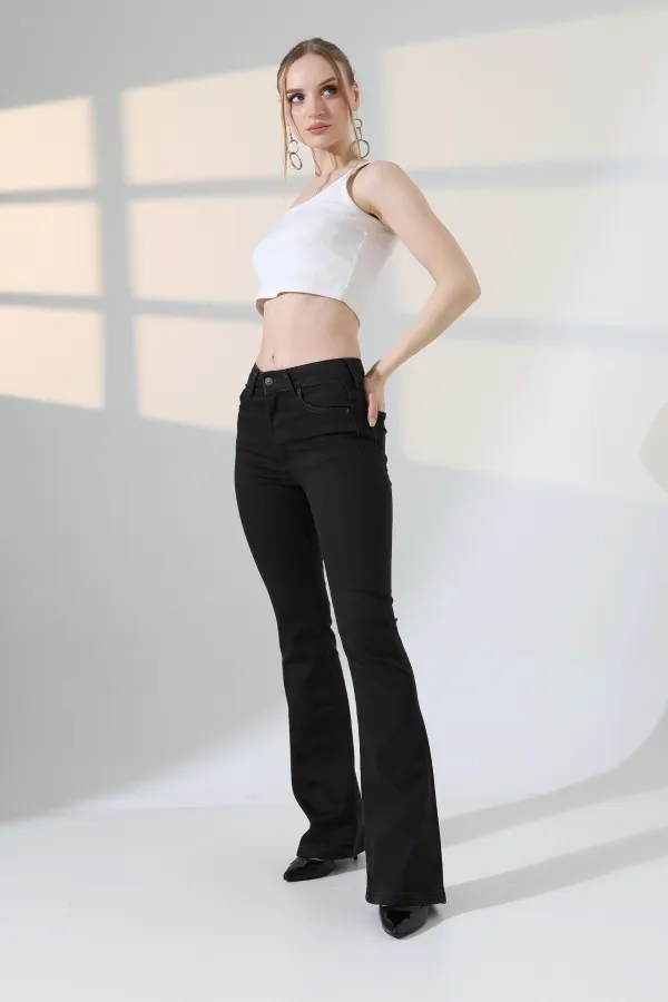 High Waisted and Flared Leg Skinny Jean  867-60-(27-32) Ancient Brown