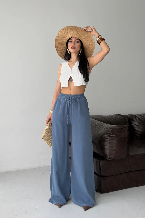 Elasticated Palazzo Trousers HS708-98-(S-XL) Elasticated Palazzo Trousers HS708-98-(S-XL)