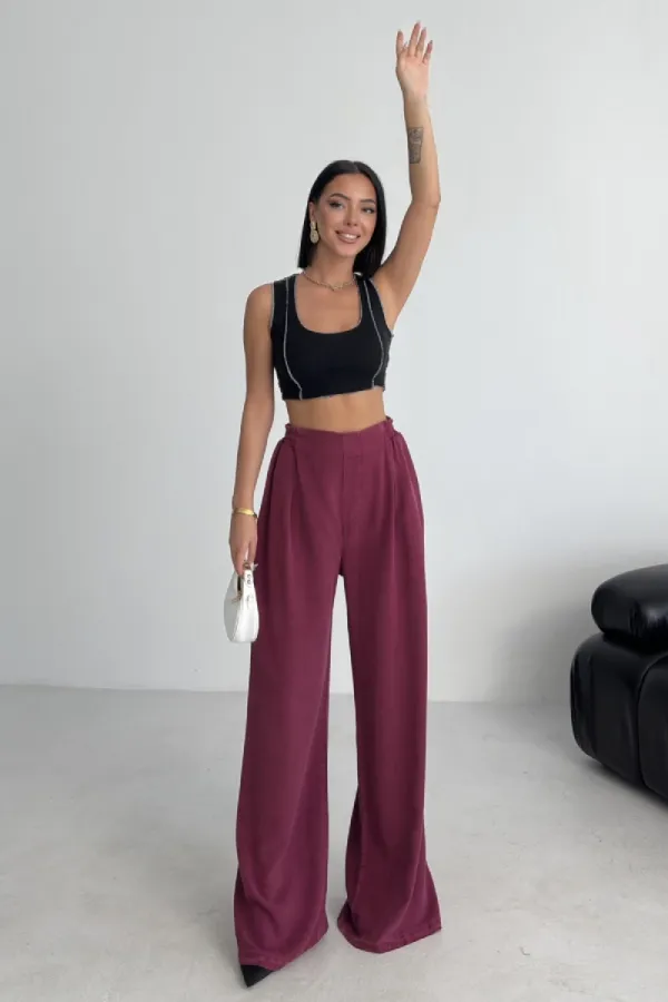 Lastikli Relax Keten Pantolon  HS706-95-(S-XL)