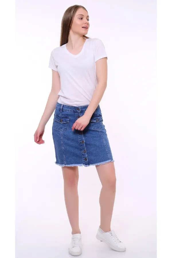 Kısa Kot Etek 105-02-(S-XL) Kısa Kot Etek 105-02-(S-XL)