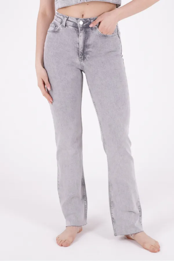 Dikişsiz Paça Bol Paça Relax Kot Pantolon  1726-32-(26-31)