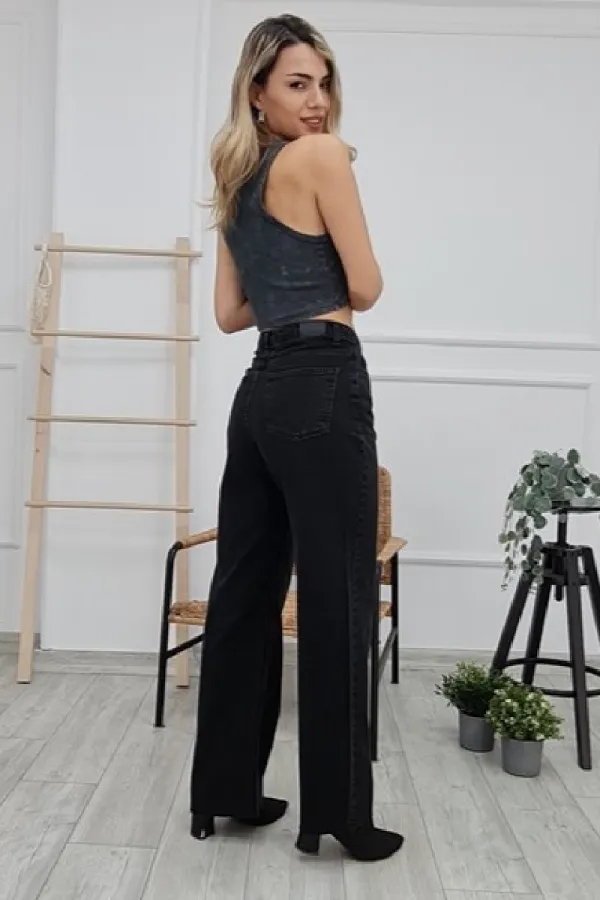 Dikişsiz Paça Beş Düğmali Relax Kot Pantolon 917-23-(27-32) Dikişsiz Paça Beş Düğmali Relax Kot Pantolon 917-23-(27-32)