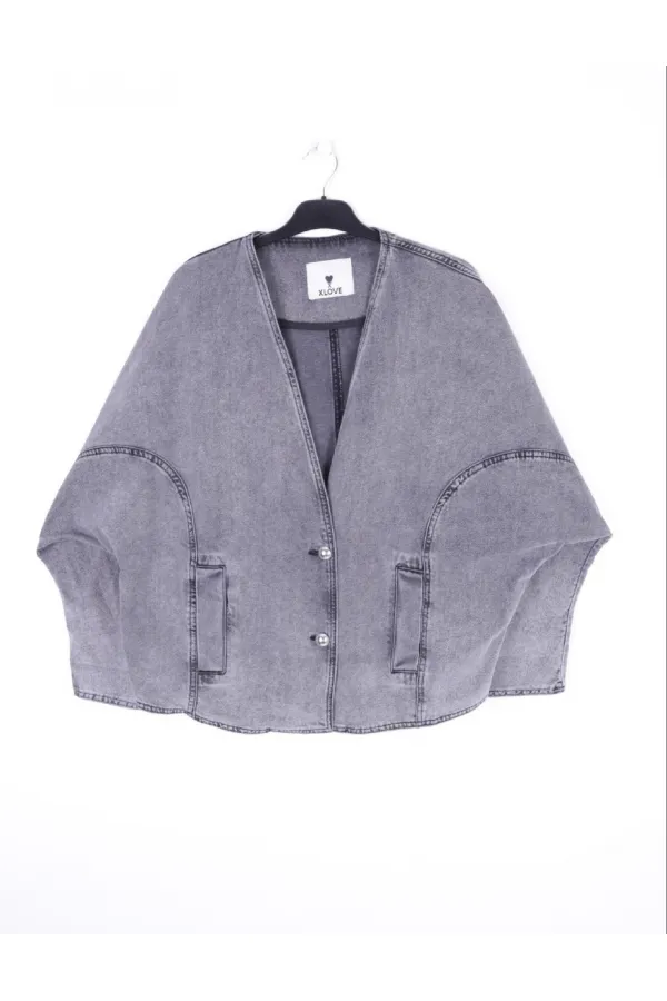 Oversize Yarasa Kollu Kot Ceket 6059-40-(STD-4)