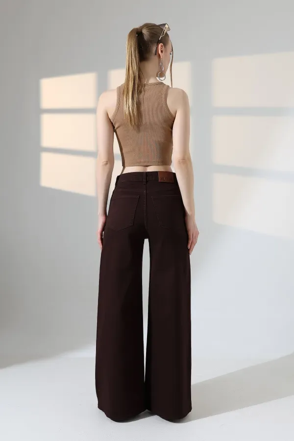 Wide Leg Jean 7082-78-(27-32) Brown Wide Leg Jean 7082-78-(27-32) Brown