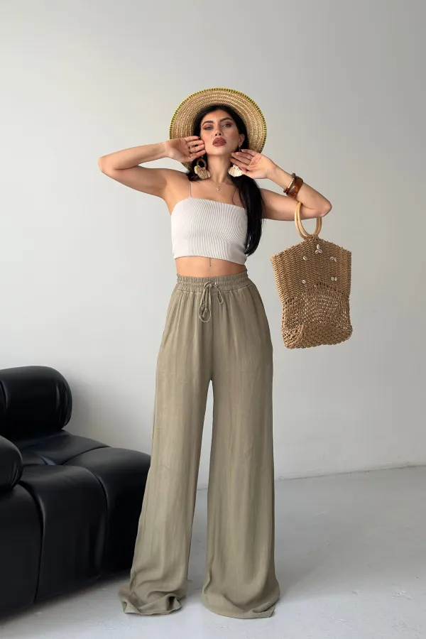 Lastikli Palazzo Pantolon  HS740-74-(S-XL)