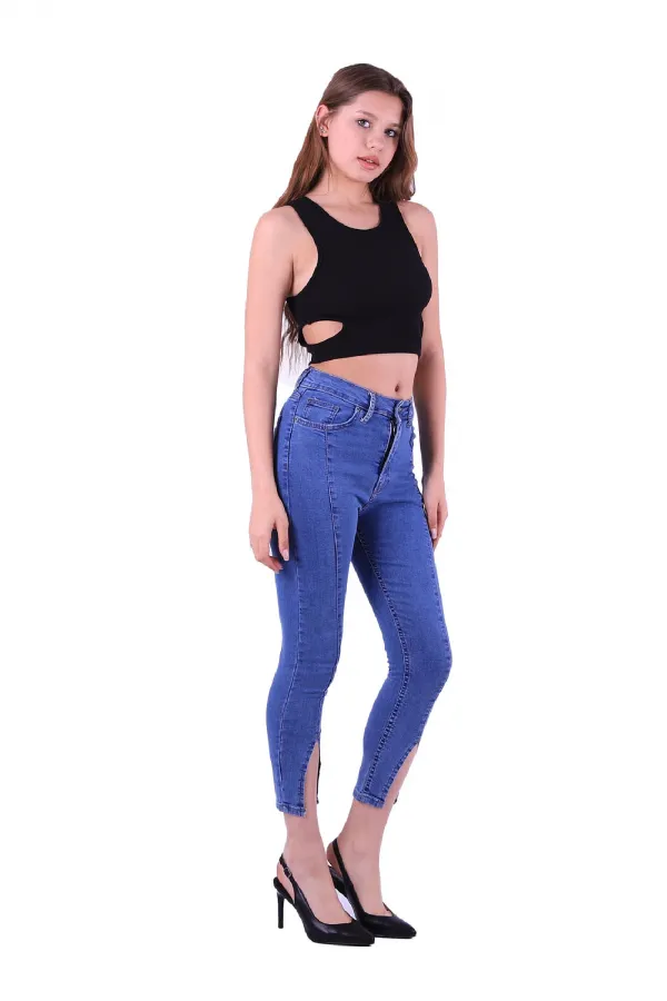 Önü Yırtmaçlı Skinny Kot Pantolon 1739-15-(28-33) Önü Yırtmaçlı Skinny Kot Pantolon 1739-15-(28-33)
