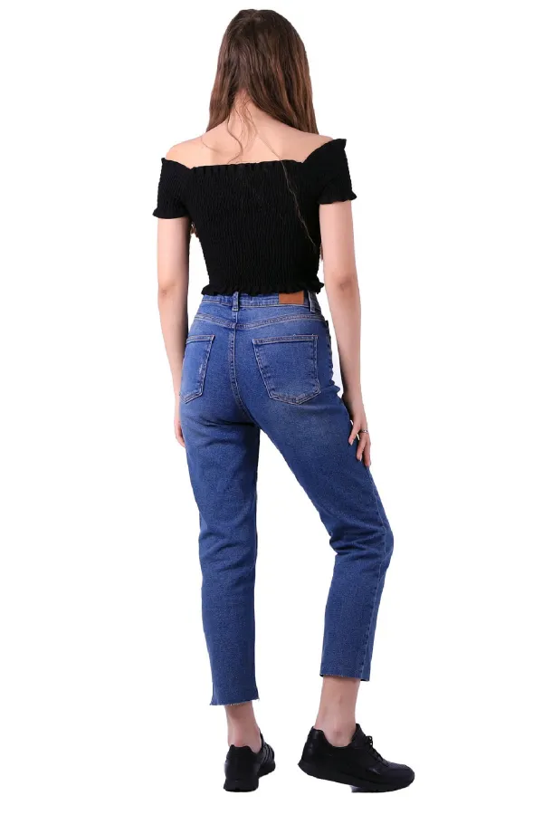 5 Düğmeli Mom Fit Kot Pantolon  745-62-(26-31)