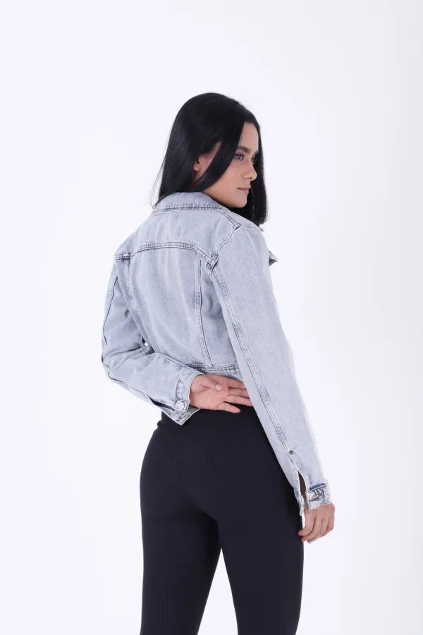 Fermuarlı Püskül Detaylı Kot Ceket 6017-16-(S-XL-6) Fermuarlı Püskül Detaylı Kot Ceket 6017-16-(S-XL-6)