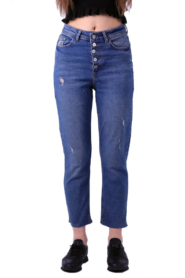 5 Düğmeli Mom Fit Kot Pantolon  745-62-(26-31)