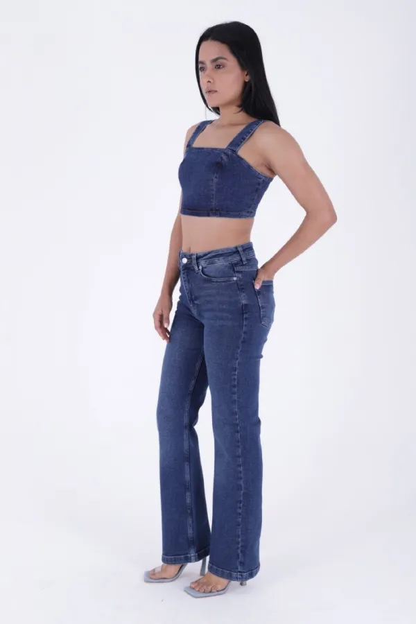 Stitched Hems Wide Leg Relaxed Jean 7026-01-(30-36) Dark Blue Denim Stitched Hems Wide Leg Relaxed Jean 7026-01-(30-36) Dark Blue Denim