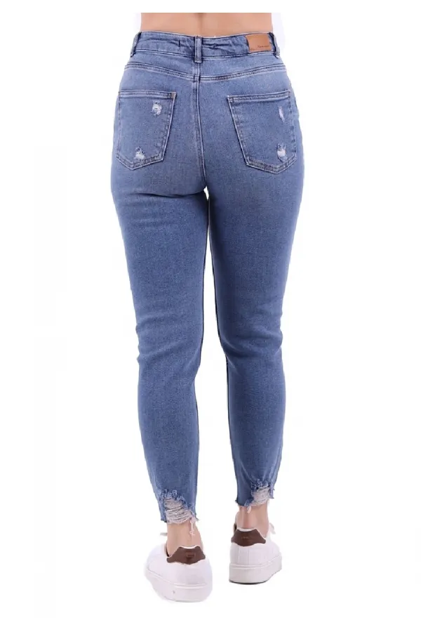 Paçası Mom Fit Kot Pantolon 884-01-(26-31) Paçası Mom Fit Kot Pantolon 884-01-(26-31)